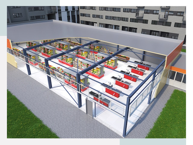 Строительство магазинов в Киселёвск от 617 руб. за м²