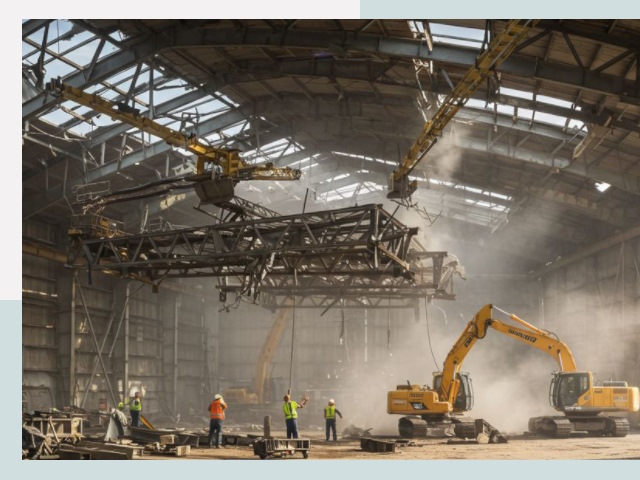 Демонтаж ангаров в Киселёвске от 617 руб. за м²